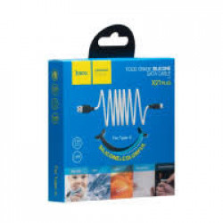 USB кабель HOCO X21 Plus Silicone Type-C, 3A, 1M силикон (белый/черный)
