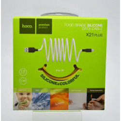 USB кабель HOCO X21 Plus Silicone lightning, 3A, 1M силикон (белый/черный)
