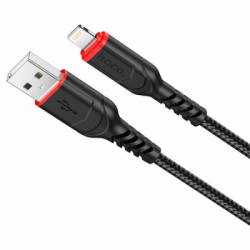 USB кабель HOCO X59 Victory Lightning 8-pin, 2.4А, 1м, нейлон (черный)